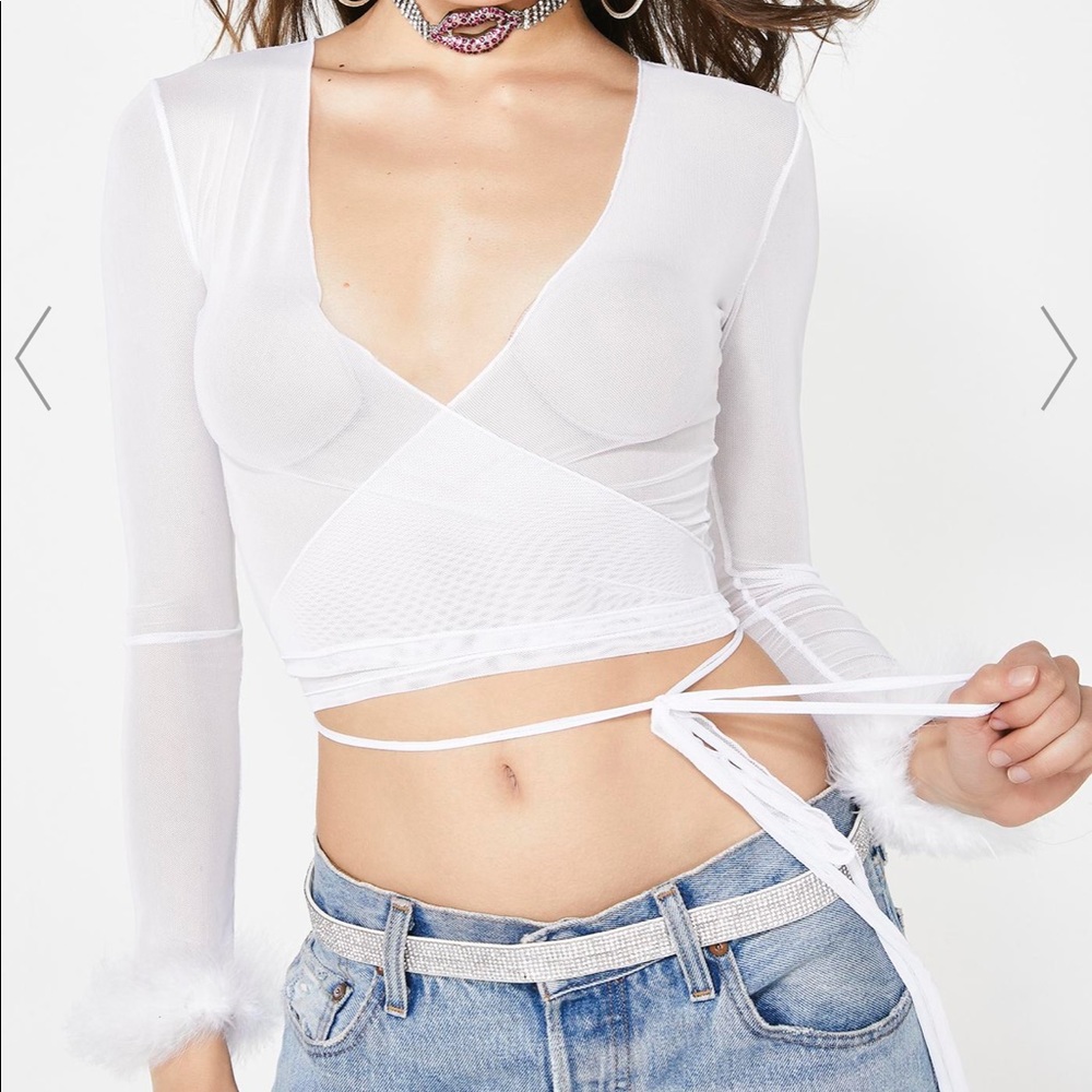 Dolls kill sheer wrap up top
